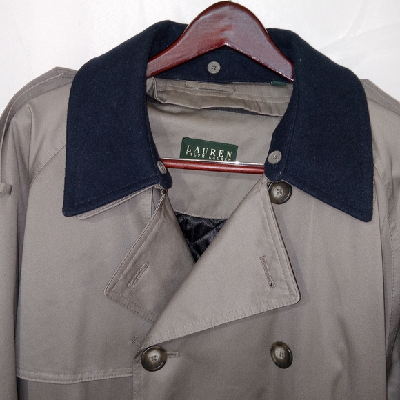 Lauren Ralph Lauren Trench Coat 48R Tan Removable Liner Belted Mens XL Old Money - Picture 3 of 15